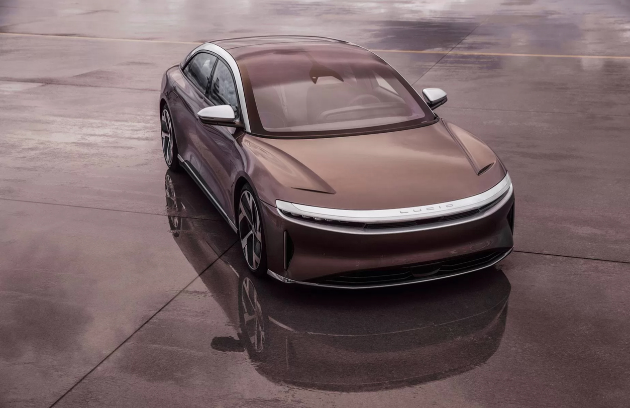 Lucid Air is the first car model in serial production with components manufactured with AP&T's technology. Photograph: Lucid Motors.